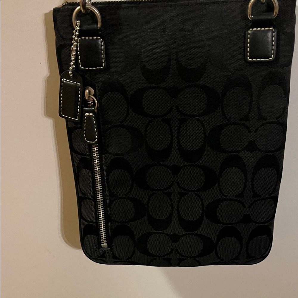 Coach Black Signature Patterned Crossbody Bag - Picture 6 of 10